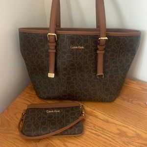 Calvin Klein handbag and wristlet